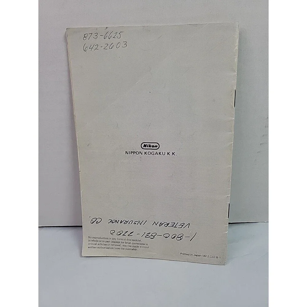 Nikon Series E 70-210mm f/4 Lens Instruction Manual